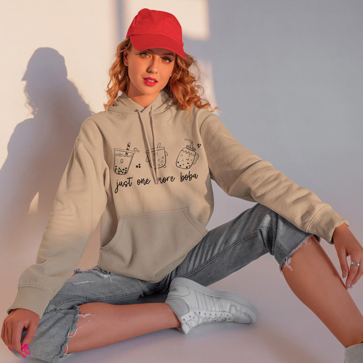 Boba Hoodie Just One More Boba Doodle Hoodie Boba Shirt Boba Party Boba Gifts Unique Hoodie Boho Style Bubble Tea Birthday Boba Gift