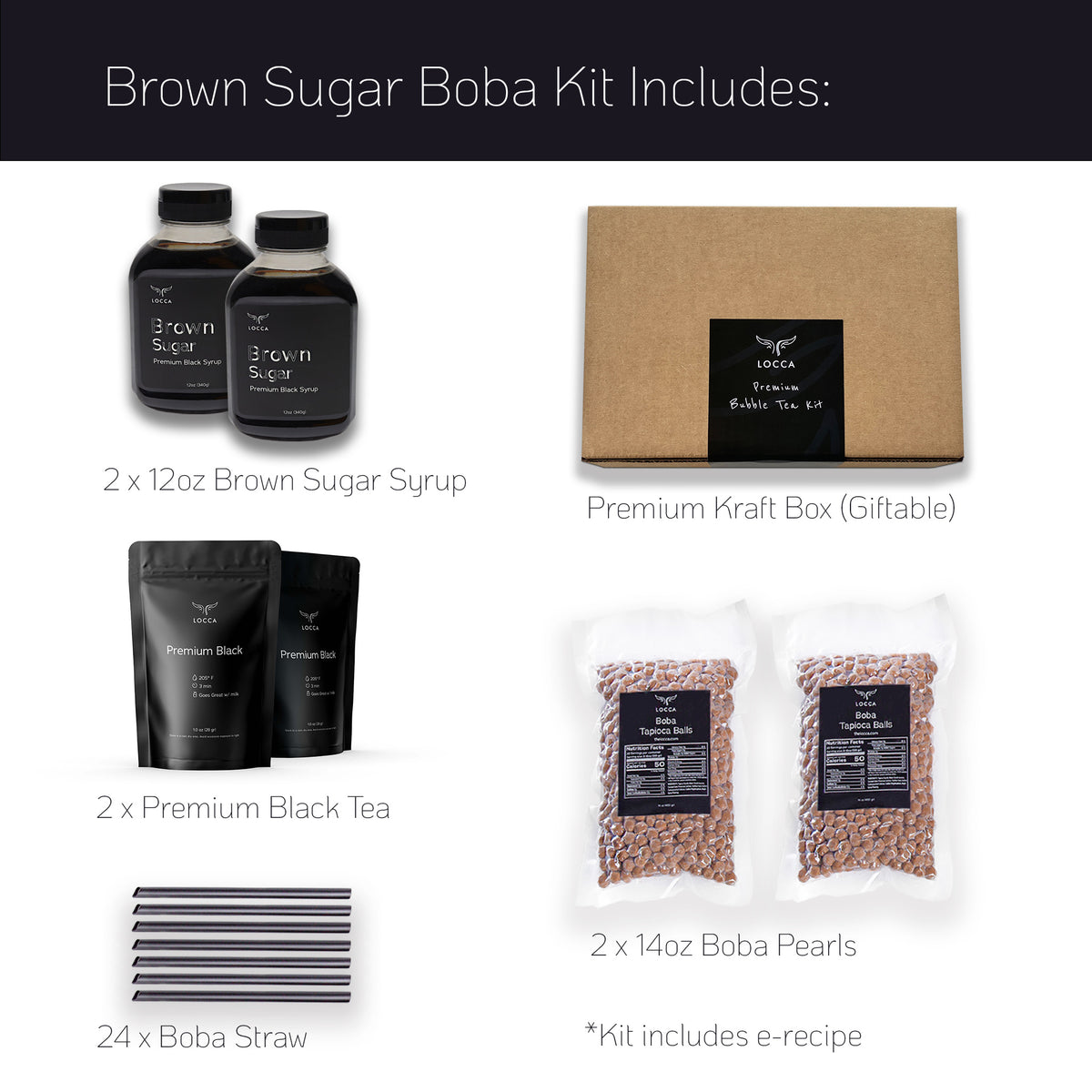 Locca Brown Sugar Boba Tea Kit | Best Boba Tea Kit
