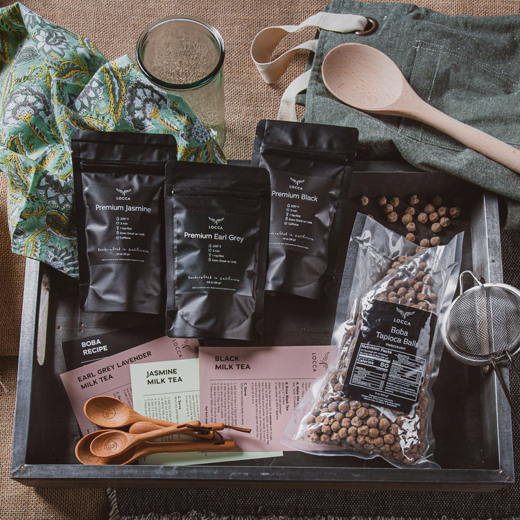Locca Boba Tea Kit | The Classic | Premium Bubble Tea | Up to 24 Drinks | Unique Gift Set
